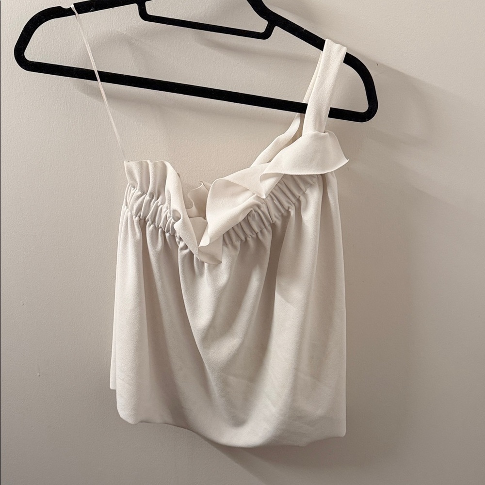 Zara Elegant Cream Ruffle Camisole